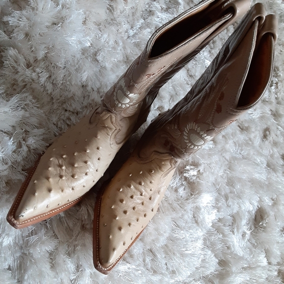 Tan Cream Rogers Boots Cowboy boots, size 7 - Picture 7 of 16